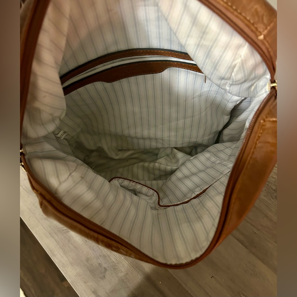 Stylish Brown Leather Mini Backpack - image 6